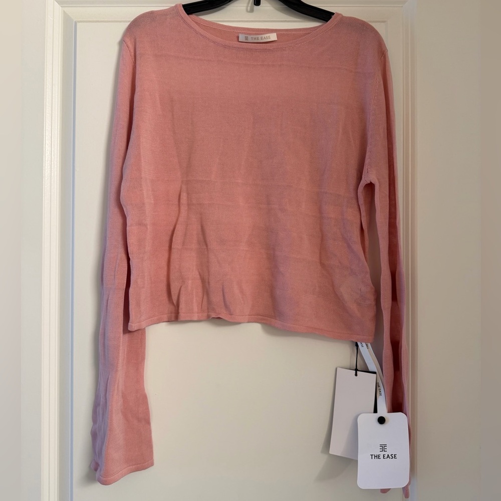 The Ease Women's Pink Lightweight Crewneck Sweater